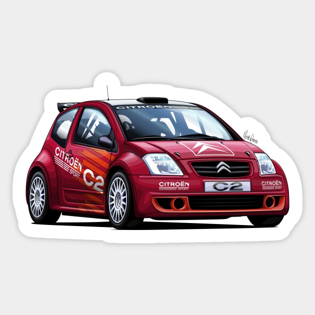 Citroen C2 S1600 - JWRC Sticker by Mario Ramos Rally Art